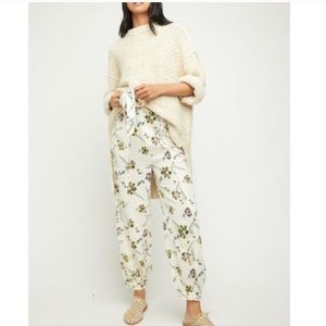 Free People Cream Floral Pants